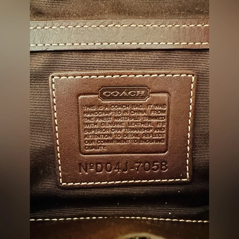 Authentic Vintage Coach Brown Suede  and Leather Clutch with Brass Buckle! - Picture 8 of 10